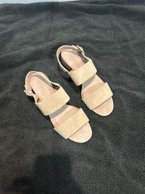 Vince Suede Double Strap Block Heel Sandal